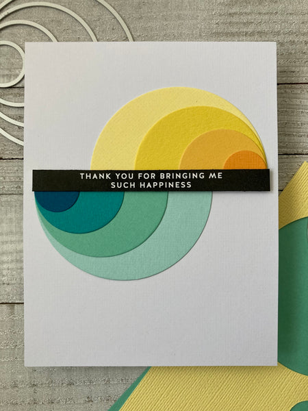 handmade card with monochromatic cardstock circles