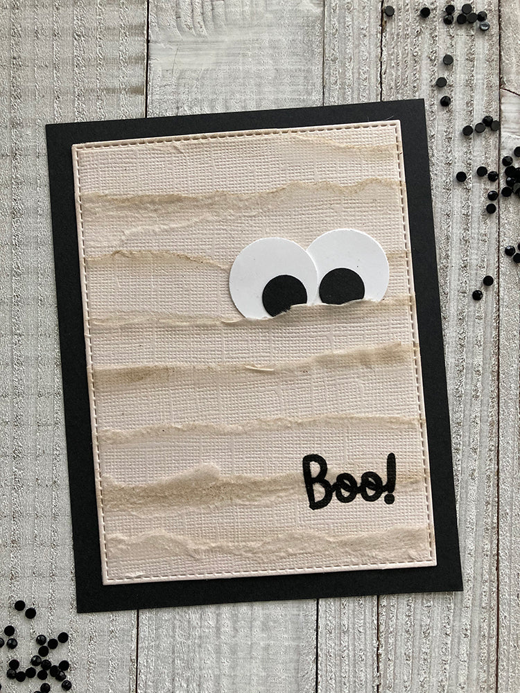 finished mummy card made of cardstock