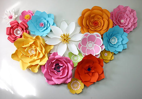 Paper flower heart shape for photo op, poster or card.