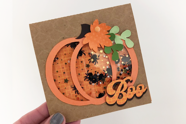 handmade pumpkin shaker card