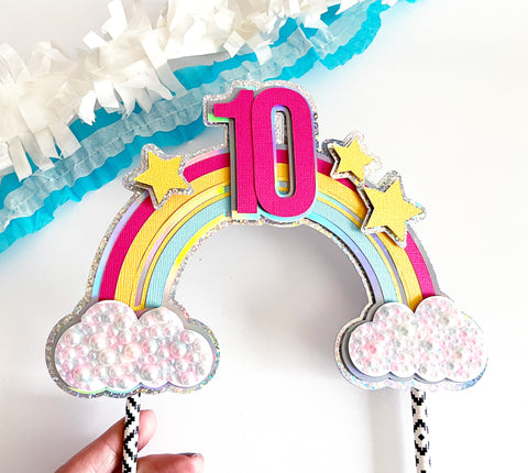 make a rainbow cake topper with cricut