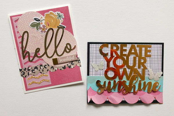 handmade cards with foil sentiments