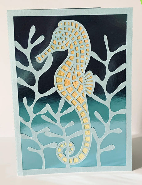 handmade card featuring foil cardstock