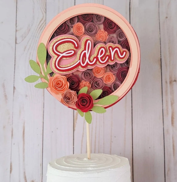 shadow box cake topper 