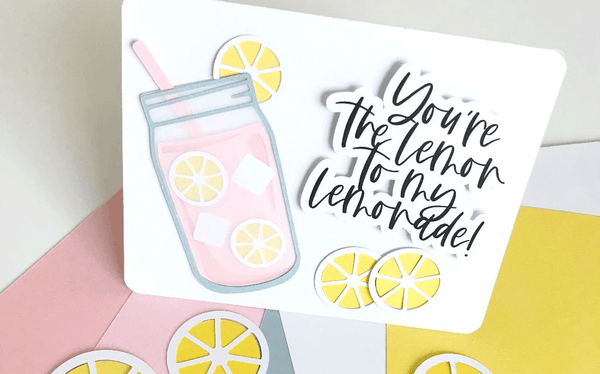 pink and yellow lemonade jar card 