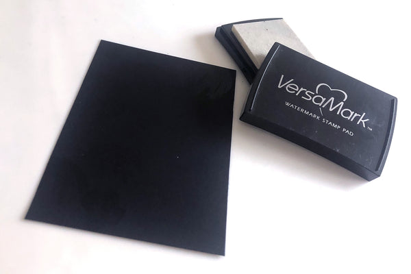 sirio ultra black cardstock and versamark pad