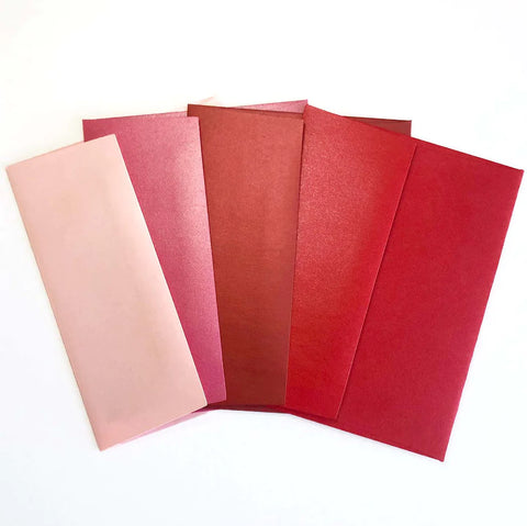 Valentine's Day shimmer envelopes