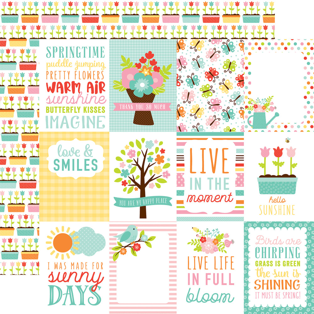 Hello Spring Journaling Cards - 12x12 double-sided cardstock from Echo Park Paper Co.