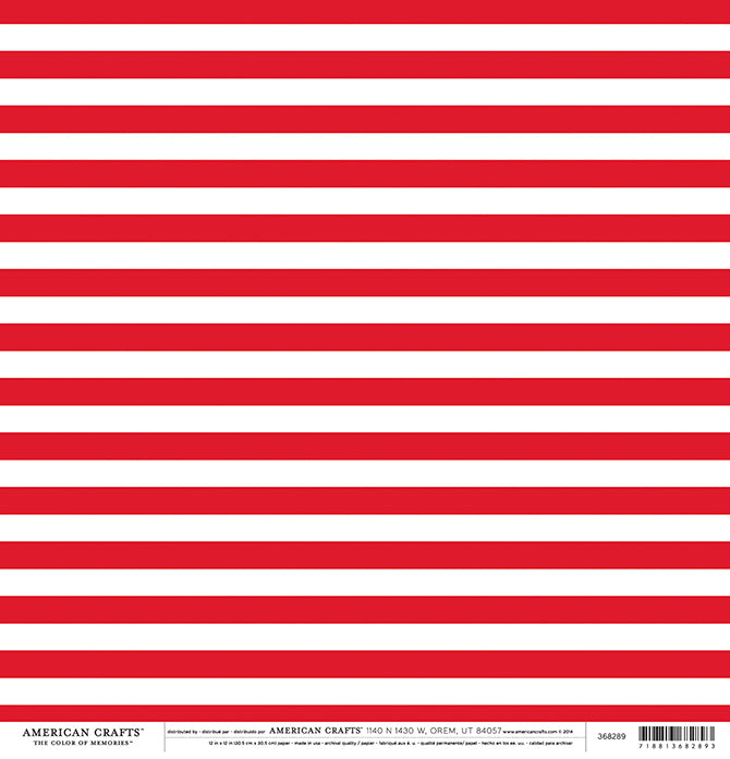 Red Stripe - 12x12 Double-Sided Cardstock - American Crafts – The 12x12  Cardstock Shop