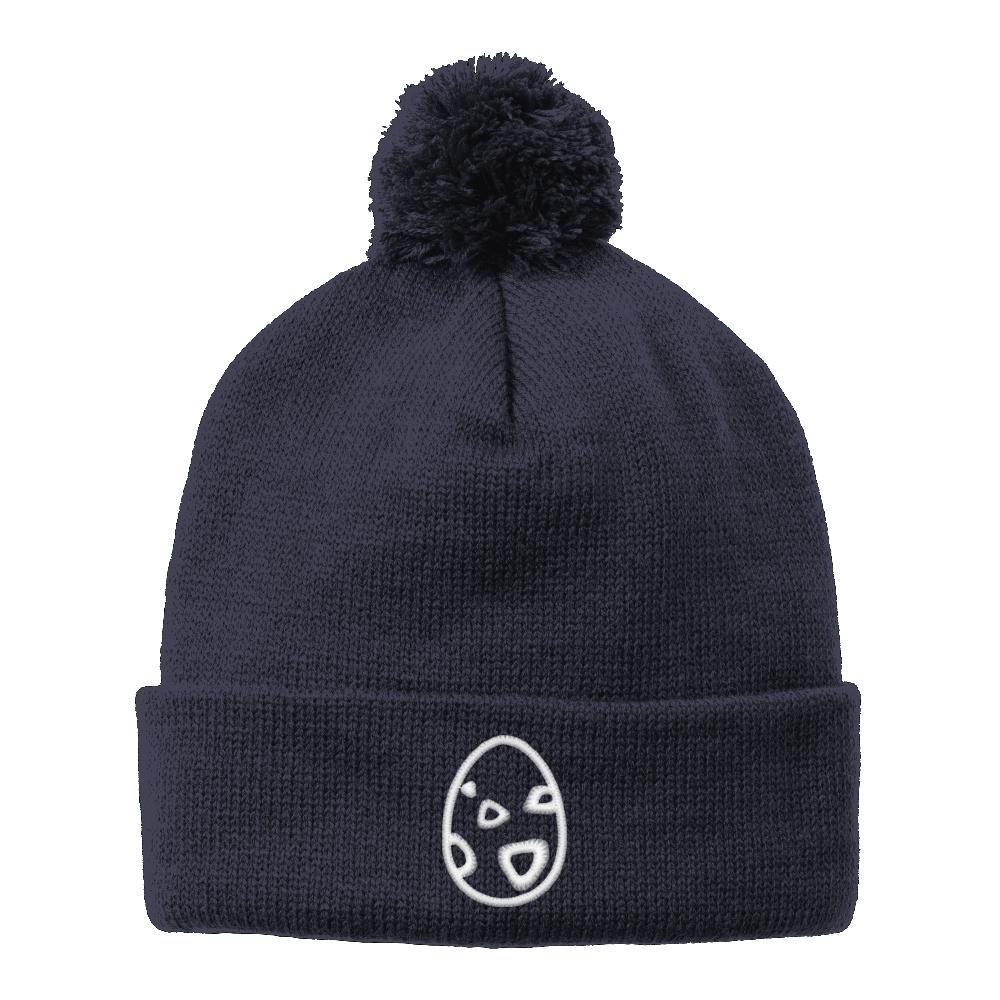 Download Zoetwodots - White Egg Pom Pom Beanie