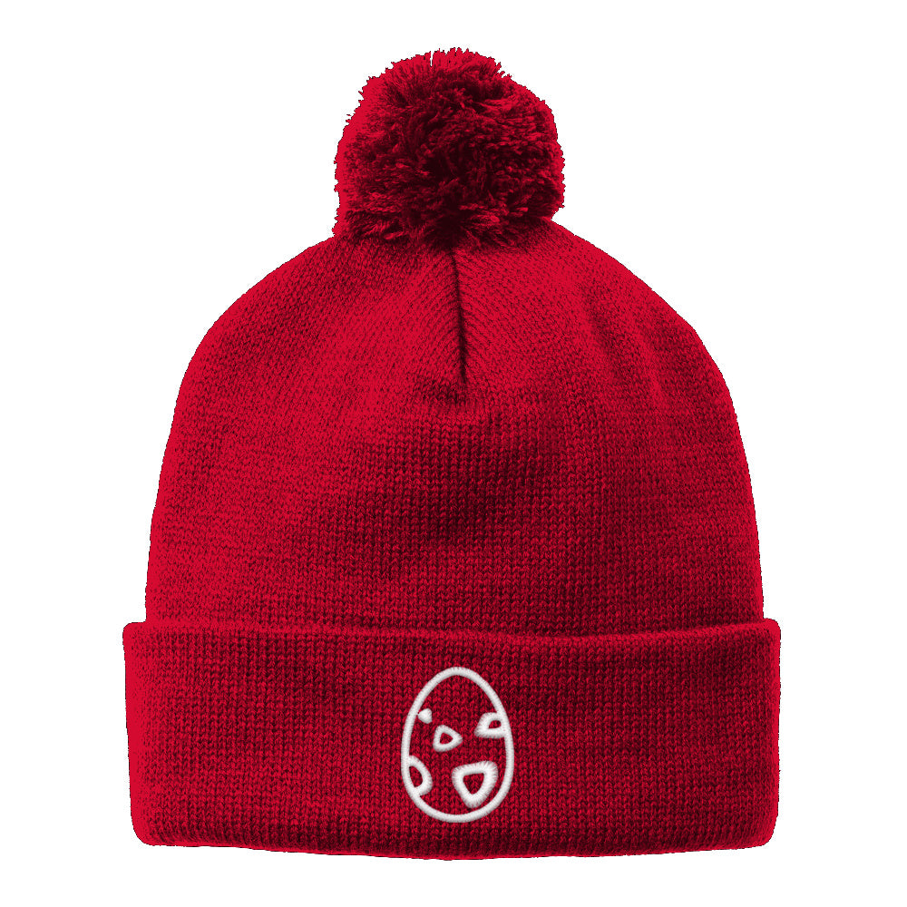 Download Zoetwodots - White Egg Pom Pom Beanie