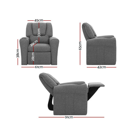 kids grey recliner