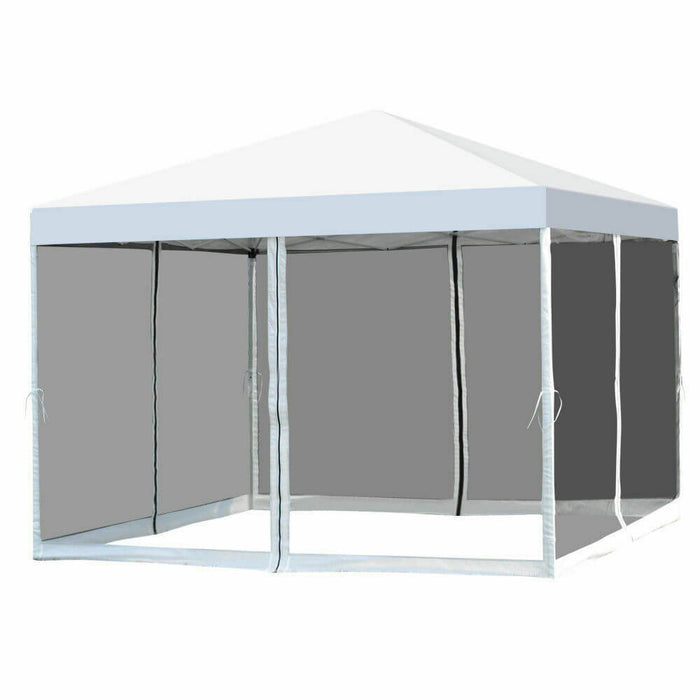 Pop Up Camping Canopy Tent Gazebo Mesh Side Wall Screen House White