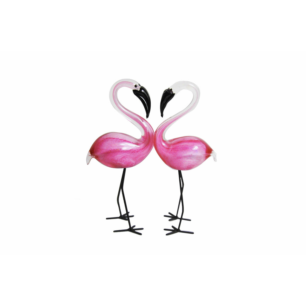 Geldschieter Psychologisch Champagne Coloured Glass Mini Flamingo – DAQUA Interiors