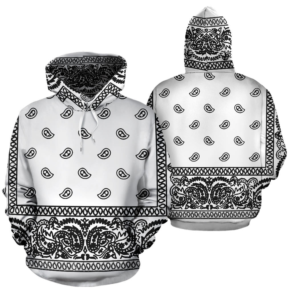 White Bandanna Hoodie-Express Line-unique hoodies – Painteye