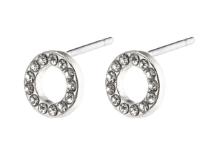 Tessa halo Crystal earrings Silver