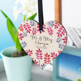 Wedding Personalised Wooden Heart Decoration - Olivia Morgan Ltd