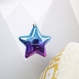 Ombre Purple And Blue LED Personalised Hanging Star Light Decoration - Olivia Morgan Ltd