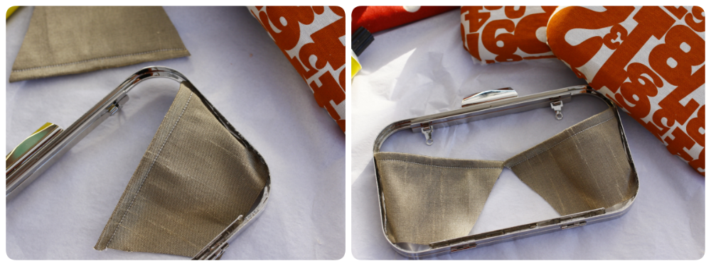 Making a box frame clutch purse