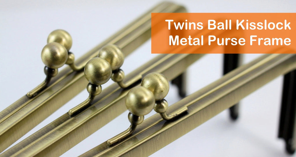 Twins ball kisslock Clutch Frame, bronze kisslock clutch frame, metal purse frame supplier