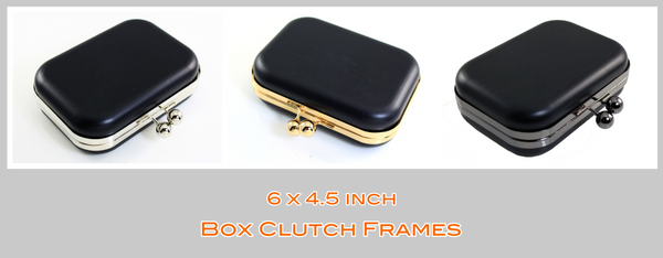 6 inch kiss lock box clutch, medium box clutch, box clutch, Clamshell MINAUDIÈRE Clutch frame