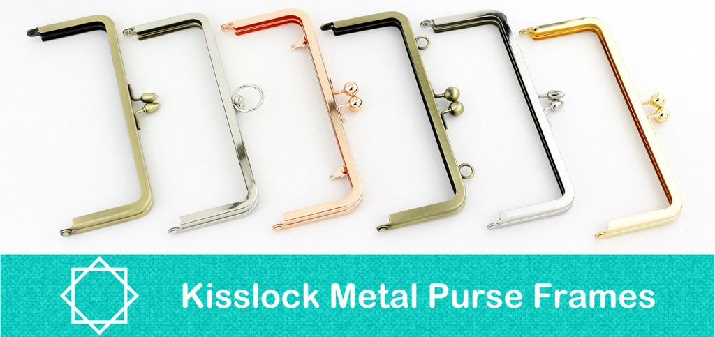 kisslock clutch frame, large kisslock purse frame, 8 inch metal purse frame, supply for clutch making