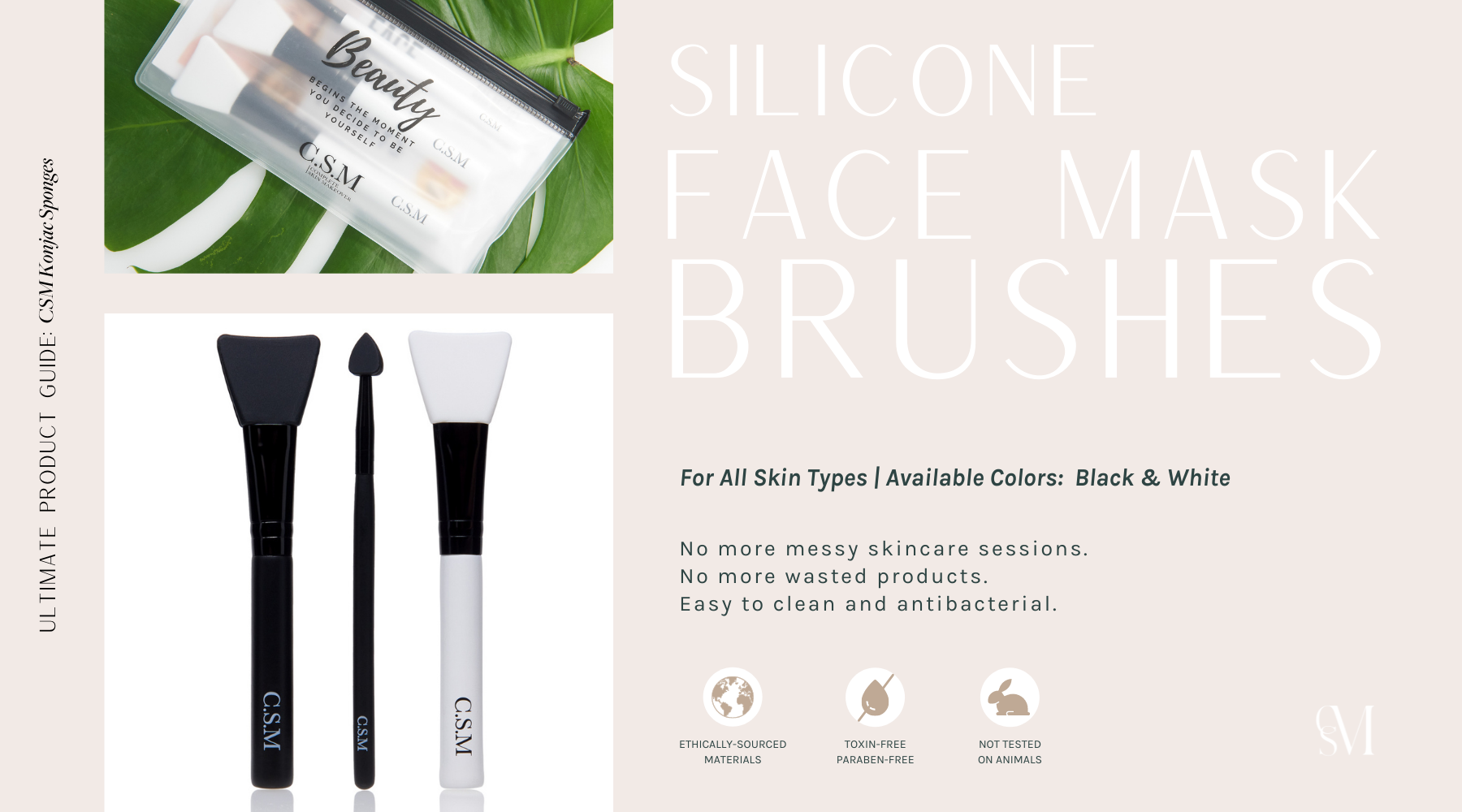 Our CSM Face Mask Brush is a three brush set perfect for face masks, face creams, foundation, peels, lotions, body butter, wax and more. 