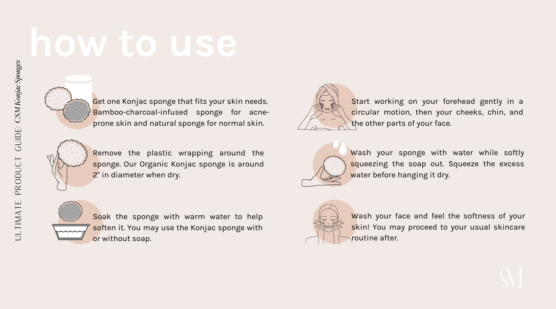 How To Use CSM Organic Konjac Sponges