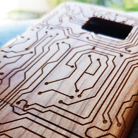 Living in Microchip wood phone case design