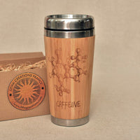 Caffeine Wood Travel Mug Custom Engraved Wooden Tumbler