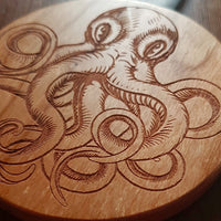 OCTOPUS Wood Wireless Phone Charger 10W Custom Engraved QI Charging Pad