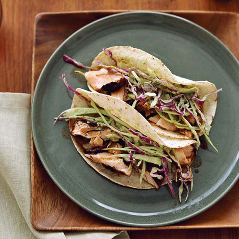 dry rubbed salmon tacos