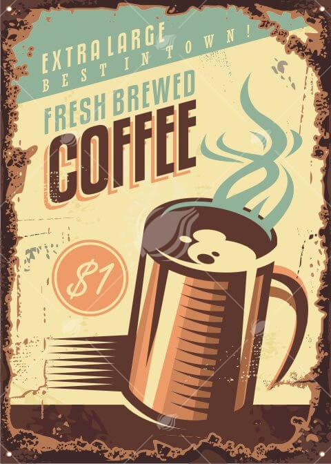 Fresh Brewed Coffee sign vintage