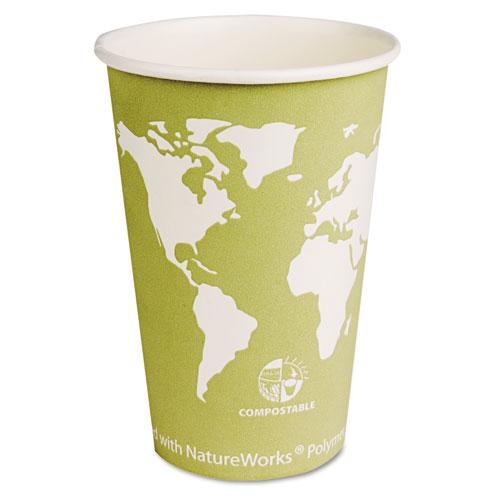 Eco Products 16oz Hot Paper Cups With Compostable Pla Plastic 1000ct