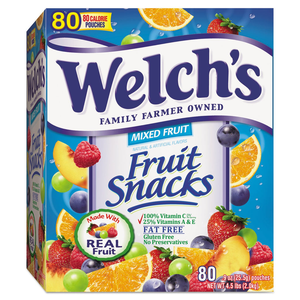 Welchs Fruit Snacks 09 Oz Pouch 80box 9630