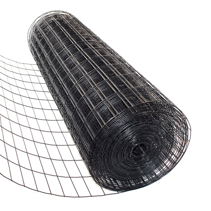 black welded wire fence