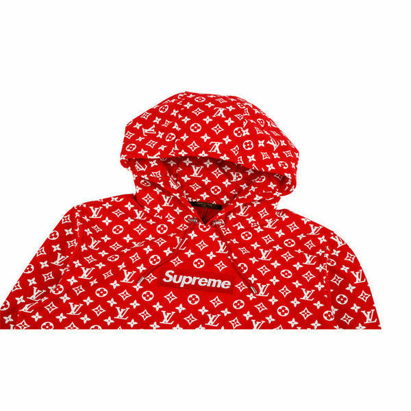 Supreme/Louis Vuitton Box Logo Hooded Sweatshirt Red (SS17) - Sole By Style