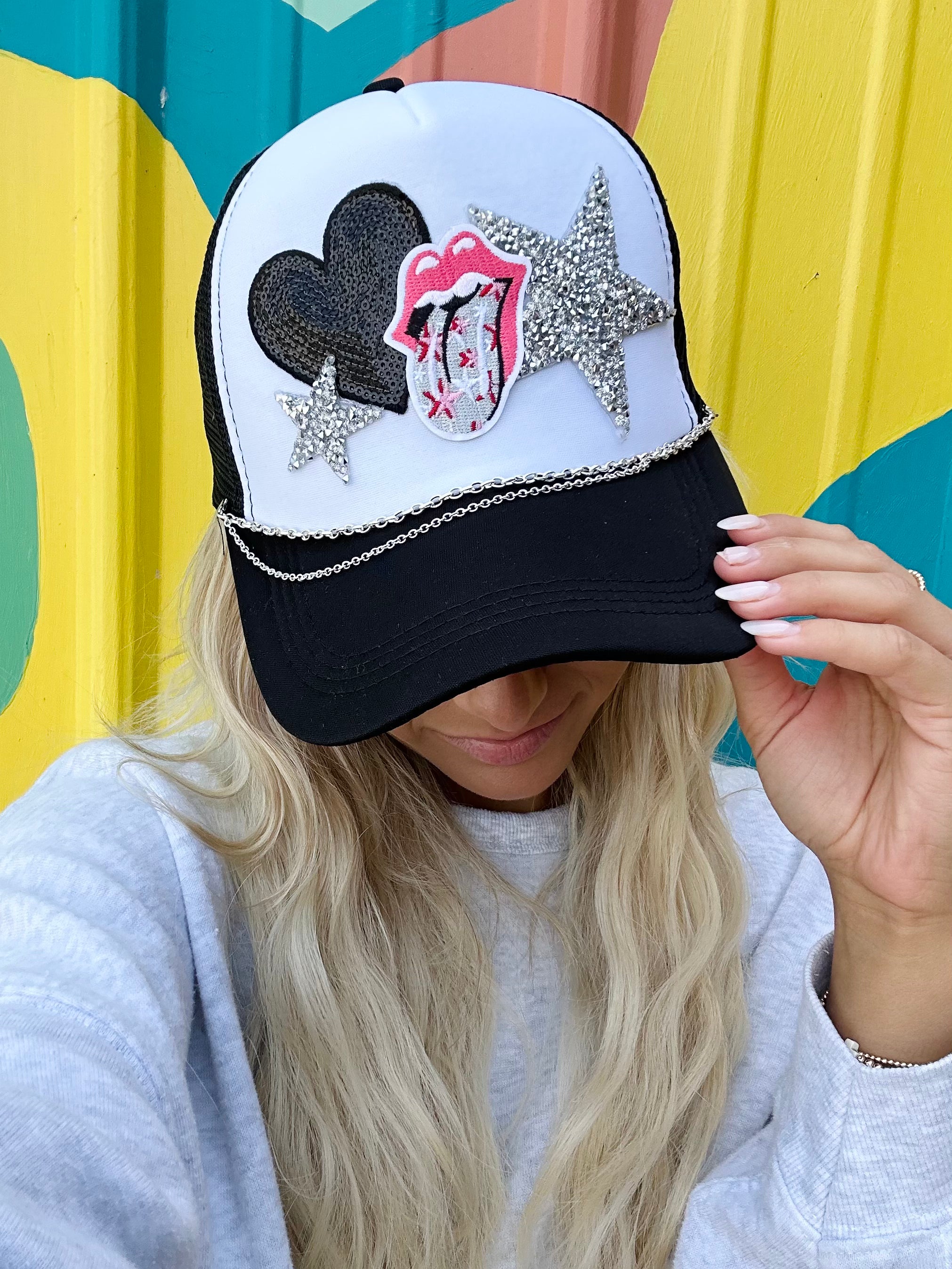 Custom Trucker Hat- Paint It Black And Pink