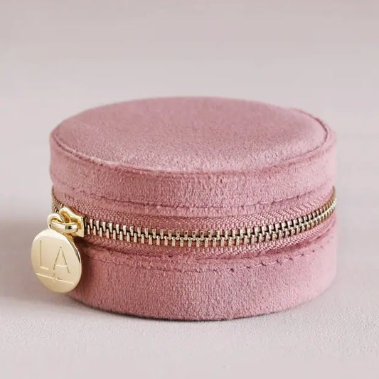Travel Jewelry Case - Oval - Embroidered Beige – Twisted Goods