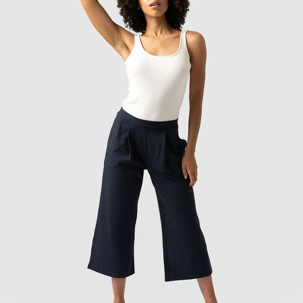 City Culotte Navy - Women's Culottes | Saint + Sofia® USA