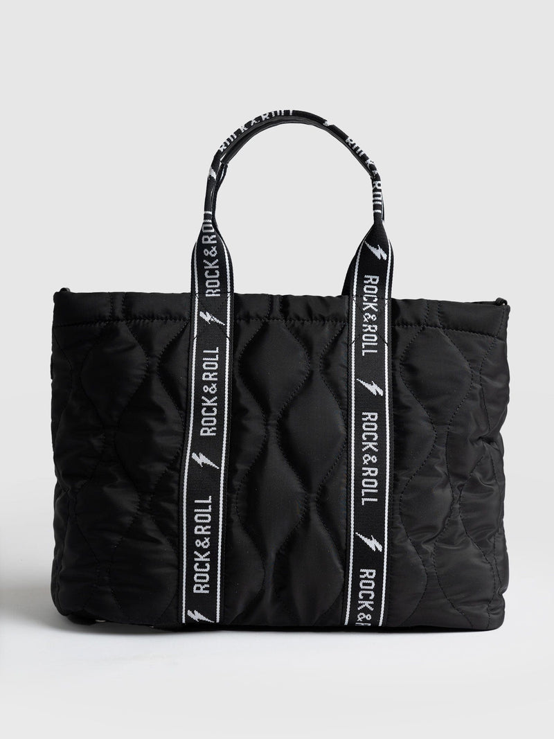 overhemd Op risico verhaal Quilted Tote Bag Black Rock & Roll - Women's Tote Bags | Saint + Sofia® USAA