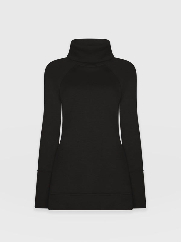 black roll neck sweater