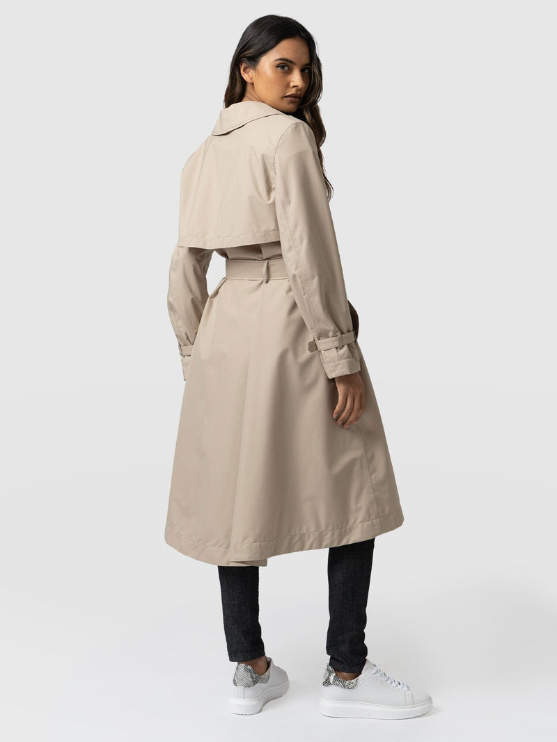 Waterproof A Line Trench Coat Beige - Women's Overcoats | Saint + Sofia ...