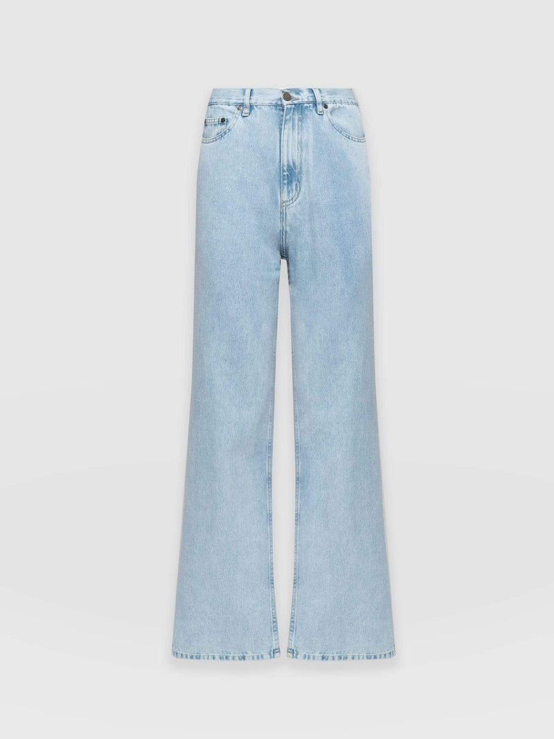 Wide Leg Flare Jeans Pale Blue - Women's Jeans | Saint + Sofia® USA ...