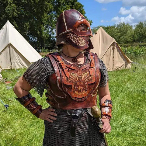 A Custom Leather Armour Set made by The Smokin' Smithy and Cornish Valkyrie