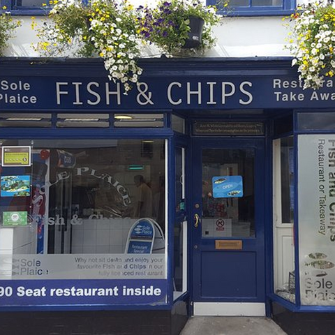 Sole Plaice Fish and Chip Shop in Truro, Cornwall.