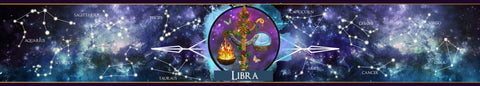 Libra zodiac star sign scented candle label design by Happy Piranha.