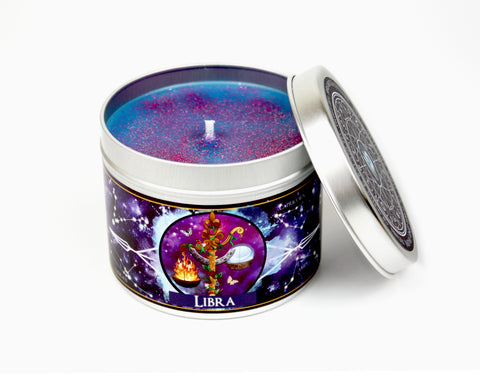 Libra zodiac star sign horoscope scented candle.