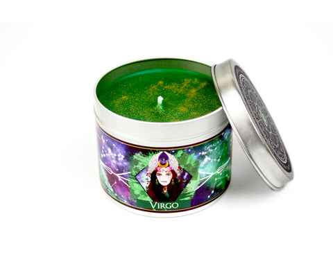 Virgo zodiac horoscope scented candle.