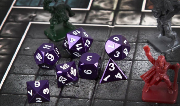 Forged Gaming | DnD Metal Dice Set | Majestic Purple